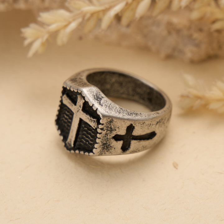 FREE Today: Shield Cross Embossed Signet Ring: Timeless Emblem of Unshakable Sacred Faith - image 6