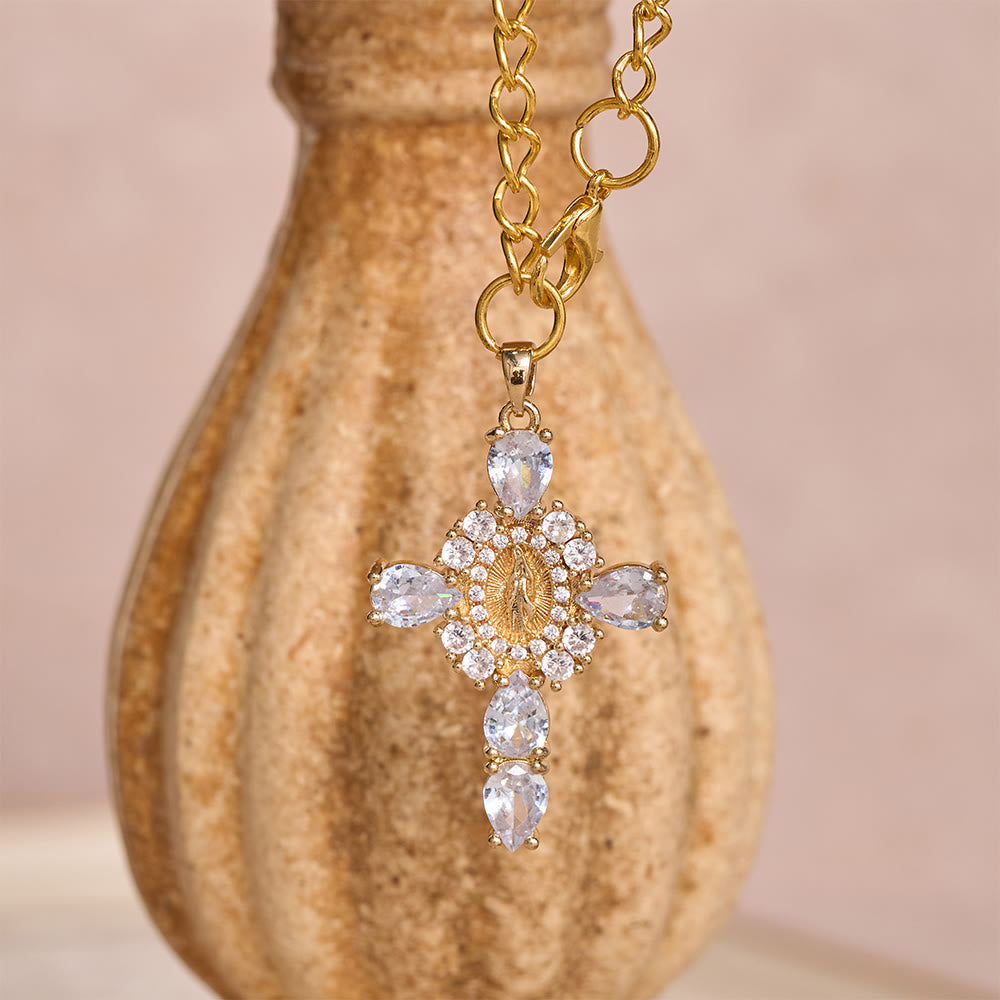 Christianartworkshop Mini Cowboy Hat Our Lady Crystal Cross Car Hanging Ornament: A Reminder of Merciful Divine Protection on Every Trip - image 10