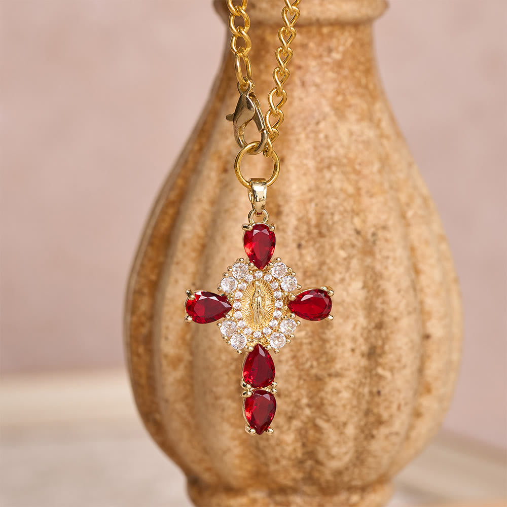 Christianartworkshop Mini Cowboy Hat Our Lady Crystal Cross Car Hanging Ornament: A Reminder of Merciful Divine Protection on Every Trip - image 3