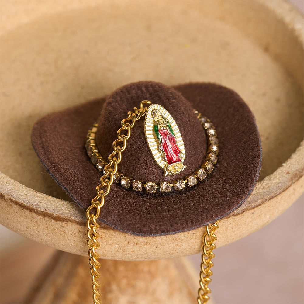 FREE Today: Mini Cowboy Hat Our Lady Crystal Cross Car Hanging Ornament: A Reminder of Merciful Divine Protection on Every Trip - image 7