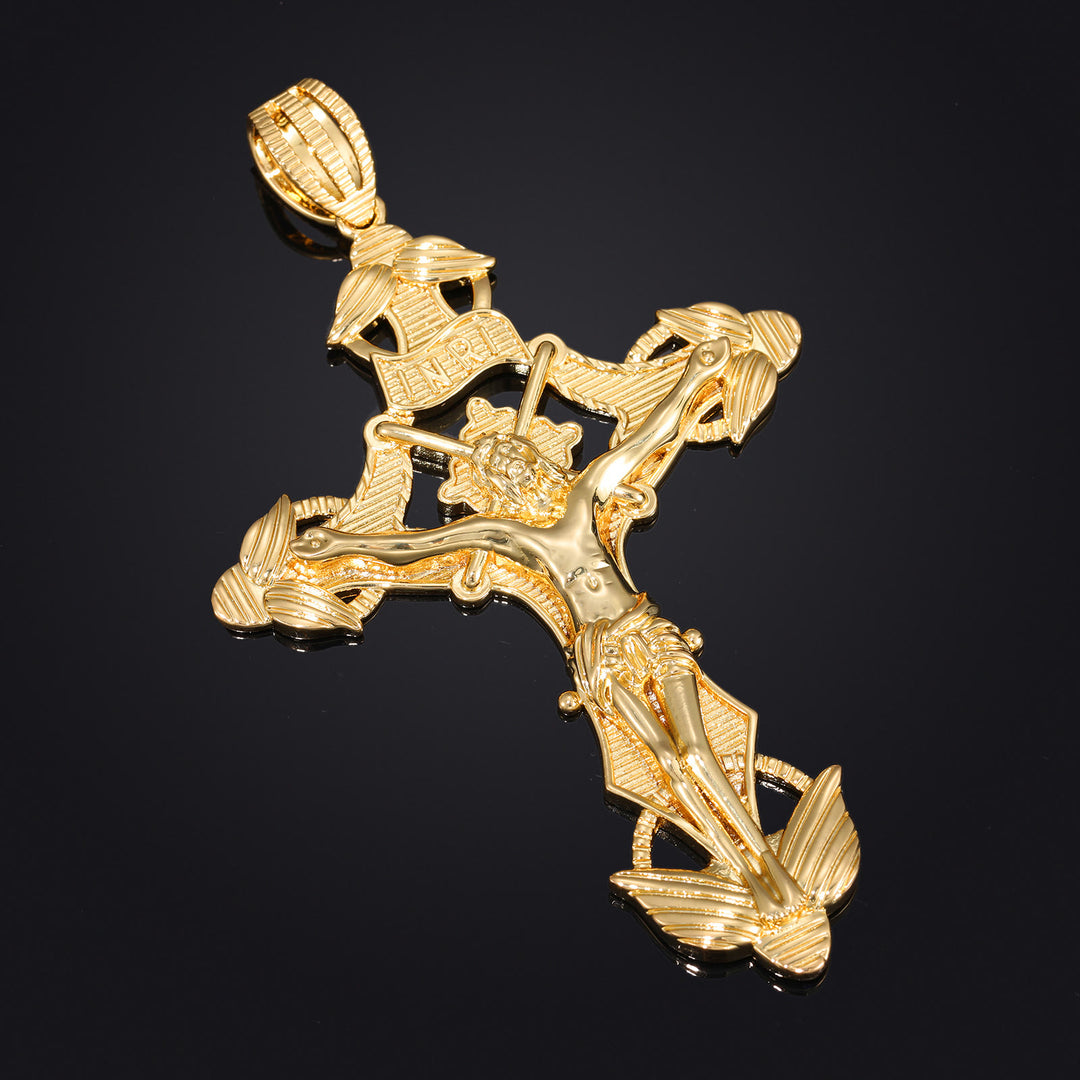 Christianartworkshop Detailed Carved Winged Crucifix Rope Chain Necklace: Graceful Token of Gentle Heavenly Mercy - image 1