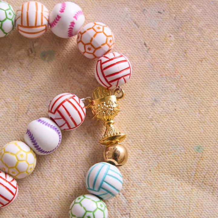 FREE Today: Sport Ball Themed Matte Bead with IHS Monstrance & Holy Grail Prayer Rosary - image 6