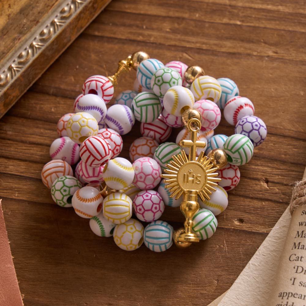 FREE Today: Sport Ball Themed Matte Bead with IHS Monstrance & Holy Grail Prayer Rosary - image 4