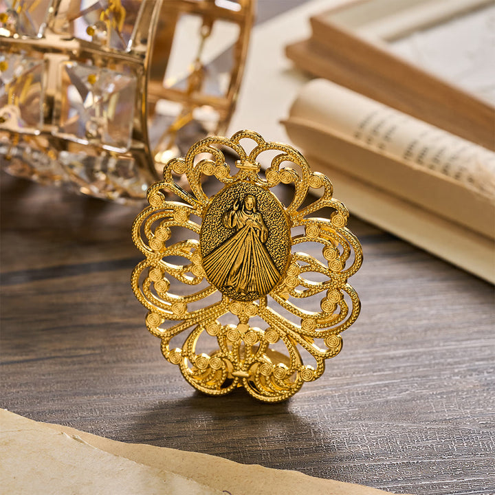 Christianartworkshop Filigree Frame Assorted Holy Portrait Desktop Ornament: A Daily Symbol of Gentle Heavenly Mercy - Divine Mercy Jesus - image 7