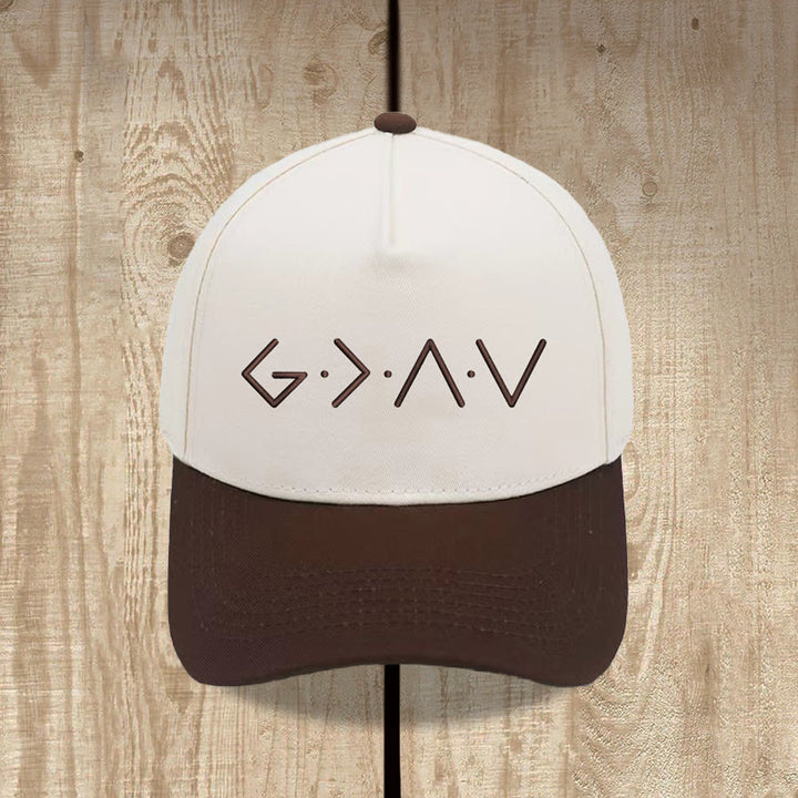 Christianartworkshop Thin Line Geometric Letter Symbol Front Embroidery Baseball Cap - Coffee - image 10