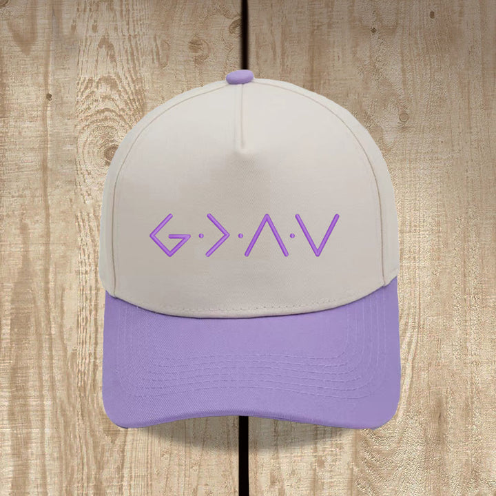 Christianartworkshop Thin Line Geometric Letter Symbol Front Embroidery Baseball Cap - Purple - image 9