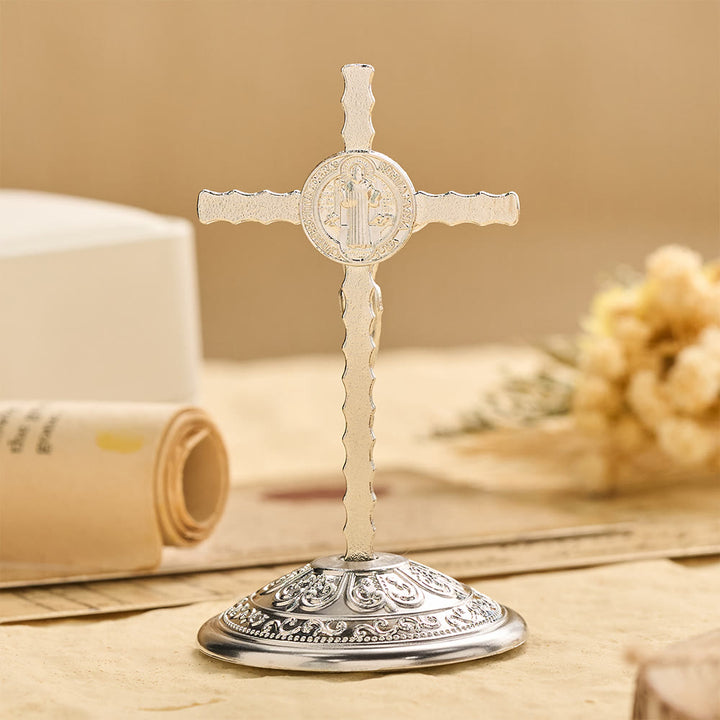 Christianartworkshop St. Benedict INRI Crucifix Desktop Ornament: A Daily Symbol of Sacred Protection and Redemption - image 6