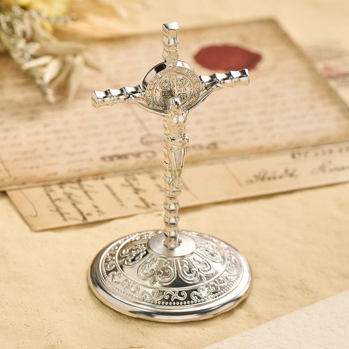 FREE Today: St. Benedict INRI Crucifix Desktop Ornament: A Daily Symbol of Sacred Protection and Redemption - image 7