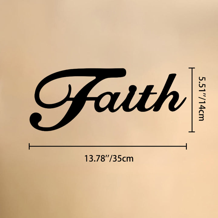 Christianartworkshop Elegant Cursive Faith Single Word Metal Wall Decor: Timeless Emblem of Steadfast Inner Belief - 5.51''*13.78''*0.04''/14cm*35cm*0.1cm - image 6