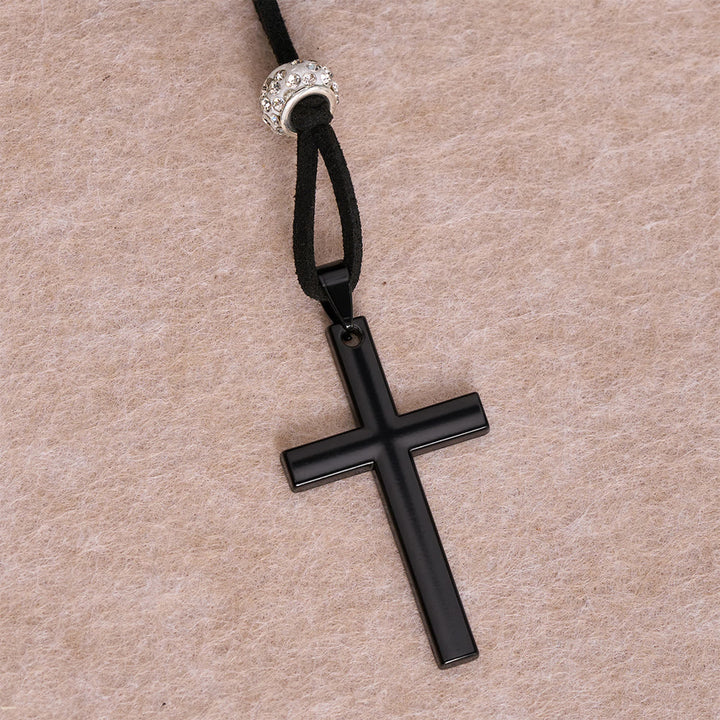Christianartworkshop Western Style Plush Cowboy Hat Simple Black Cross Car Pendant: A Reminder of Steadfast Spiritual Peace on Every Drive - image 6