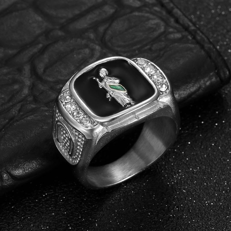Christianartworkshop Framed Stone St. Jude Sculpted Signet Ring: Timeless Emblem of Steadfast Devotional Trust - image 4