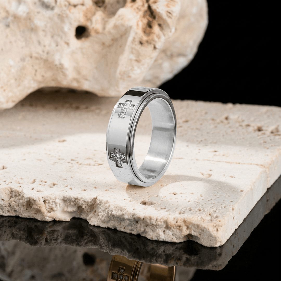 FREE Today: Dual-Layer Rotatable Cross Accent Anxiety Relief Ring: Timeless Emblem of Abiding Heavenly Shelter - image 6