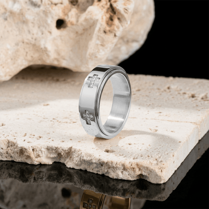 FREE Today: Dual-Layer Rotatable Cross Accent Anxiety Relief Ring: Timeless Emblem of Abiding Heavenly Shelter - image 6