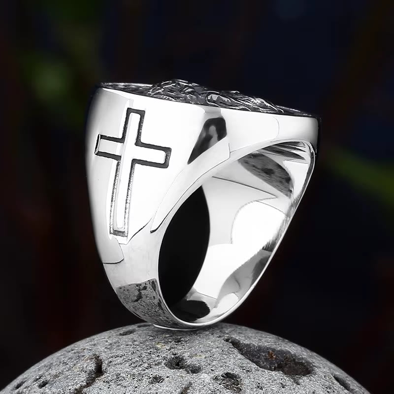 FREE Today:  Round Plaque Crown of Thorns Jesus Scroll Border Signet Ring: Timeless Emblem of Unshakable Sacred Faith - image 8