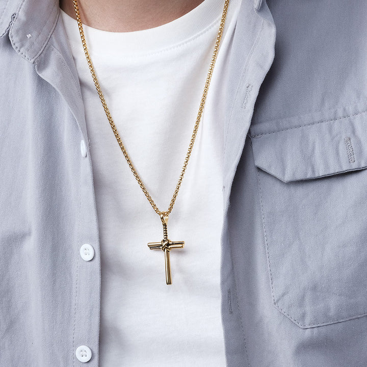 Christianartworkshop Minimal Wrapped Cross Pendant Necklace: Timeless Emblem of Gentle Heavenly Peace - image 3