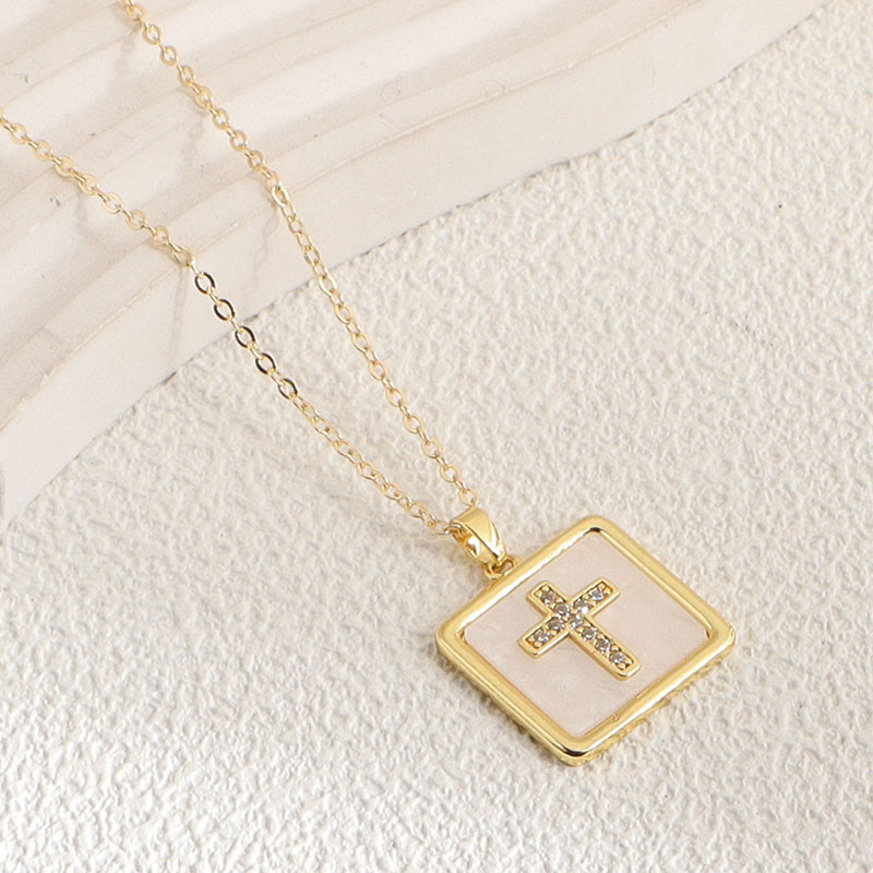 Christianartworkshop Minimal Multi-Style Cross Pendant Necklace: Timeless Emblem of Quiet Daily Prayer Blessing - Cross & Square - image 9