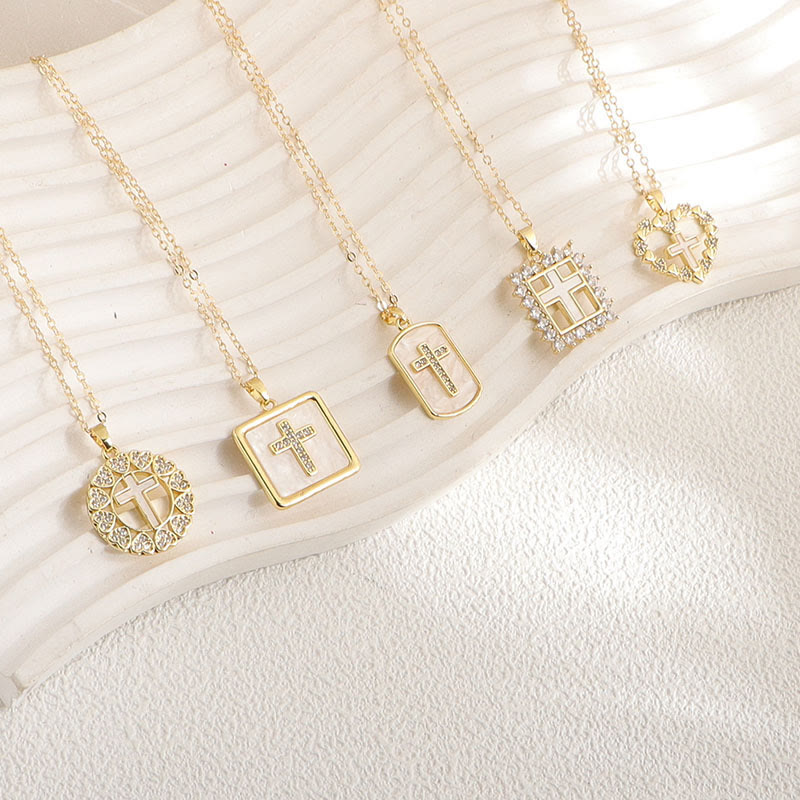 Christianartworkshop Minimal Multi-Style Cross Pendant Necklace: Timeless Emblem of Quiet Daily Prayer Blessing - image 1