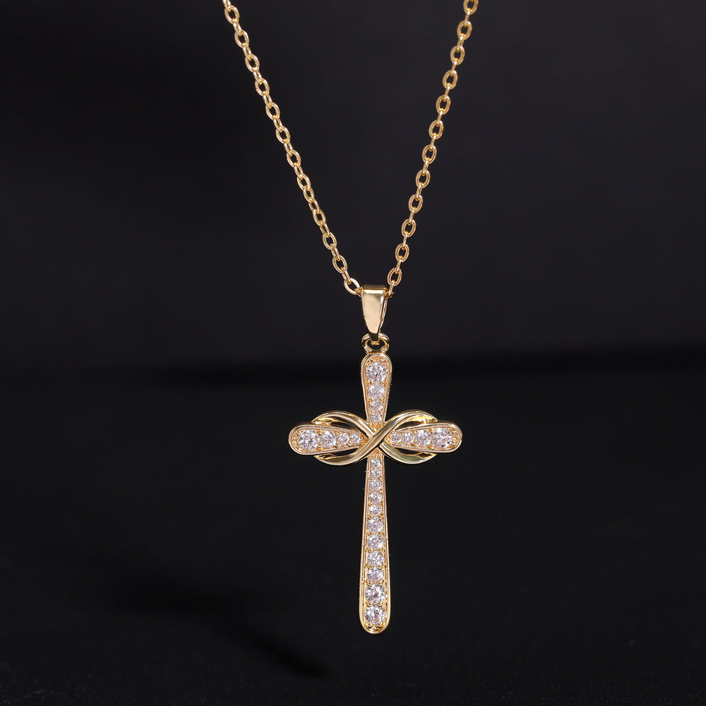 FREE Today: Full Pave Infinity Symbol Cross Necklace: Timeless Emblem of Gentle Heavenly Peace - image 1