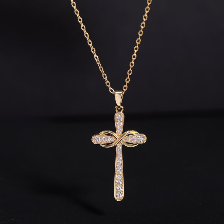 FREE Today: Full Pave Infinity Symbol Cross Necklace: Timeless Emblem of Gentle Heavenly Peace - image 1
