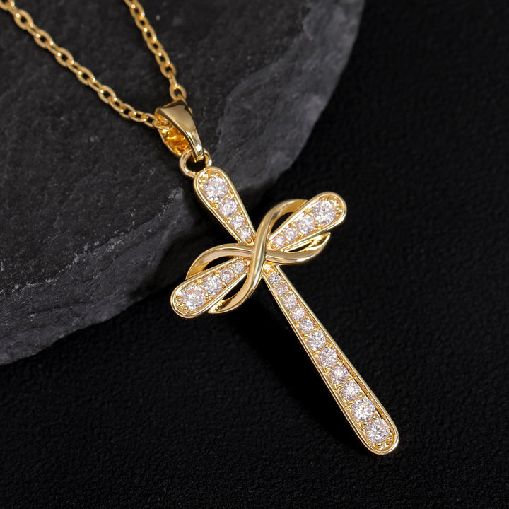 FREE Today: Full Pave Infinity Symbol Cross Necklace: Timeless Emblem of Gentle Heavenly Peace - Cross - image 0