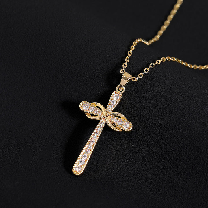 FREE Today: Full Pave Infinity Symbol Cross Necklace: Timeless Emblem of Gentle Heavenly Peace - image 4