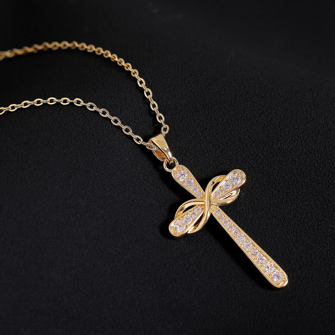 Christianartworkshop Full Pave Infinity Symbol Cross Necklace: Timeless Emblem of Gentle Heavenly Peace - image 2