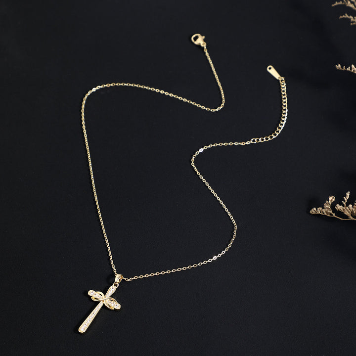FREE Today: Full Pave Infinity Symbol Cross Necklace: Timeless Emblem of Gentle Heavenly Peace - image 3