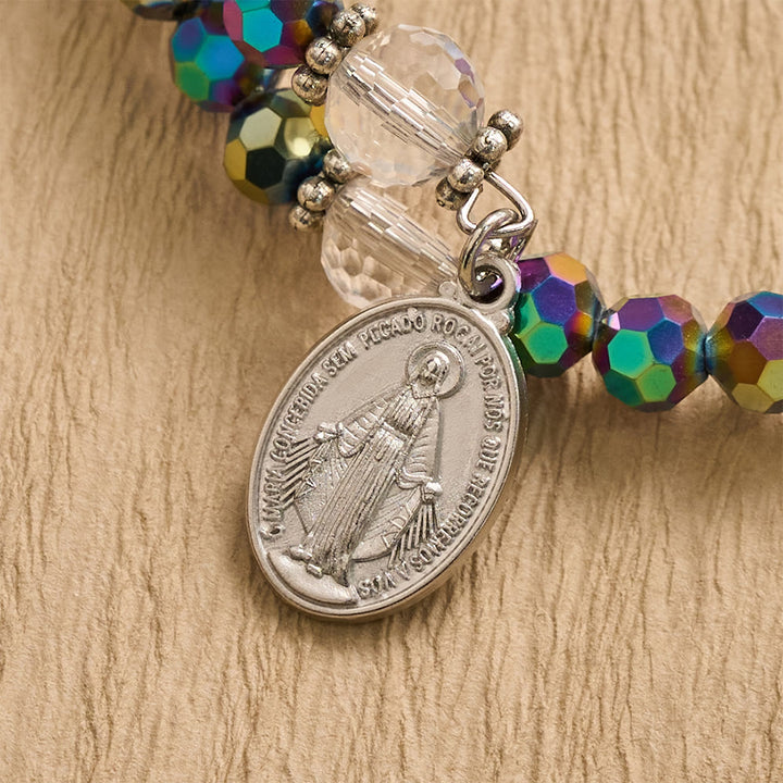 FREE Today: Faceted Bead Virgin Mary Medal Crucifix Wrap Bracelet: Personalized Emblem of Steadfast Heavenly Faith - image 5