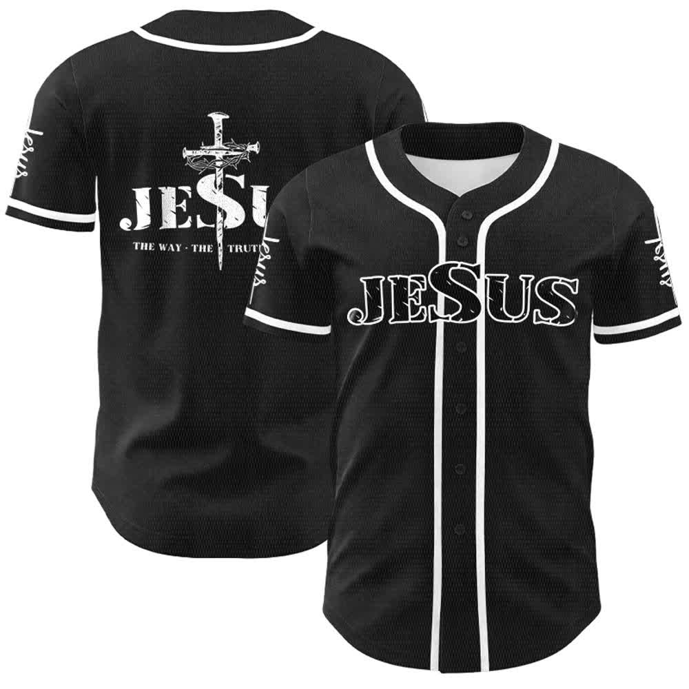Christianartworkshop Jesus Cross Nail and Crown of Thorns Baseball Jersey - White - 5XL - image 4