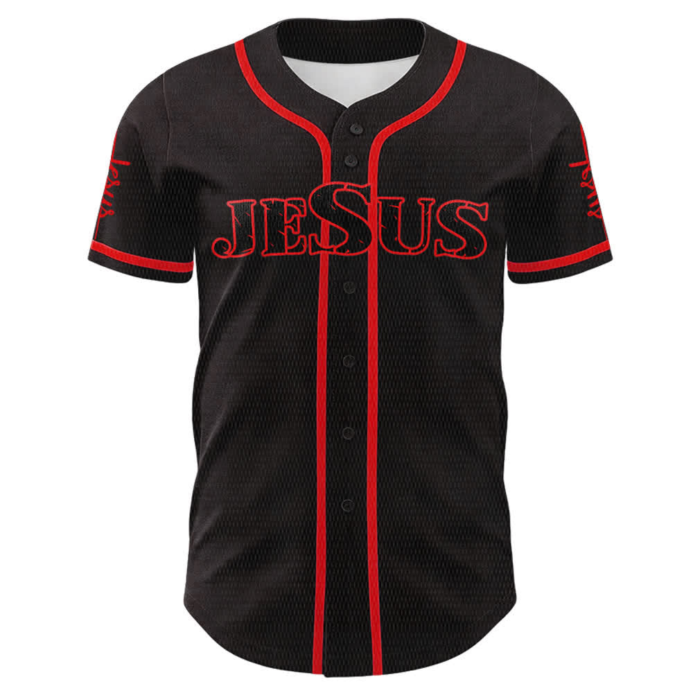Christianartworkshop Jesus Cross Nail and Crown of Thorns Baseball Jersey - image 8