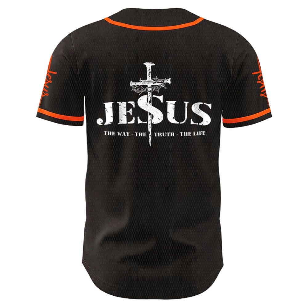 Christianartworkshop Jesus Cross Nail and Crown of Thorns Baseball Jersey - image 12
