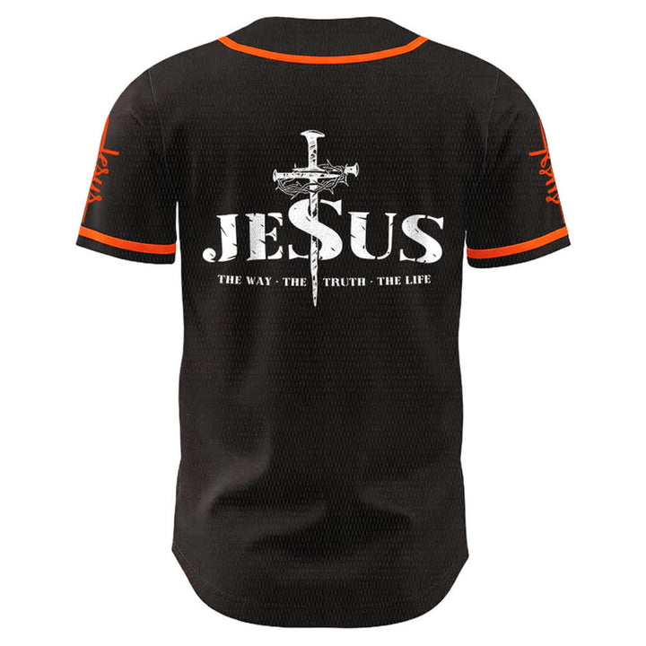 Christianartworkshop Jesus Cross Nail and Crown of Thorns Baseball Jersey - image 12