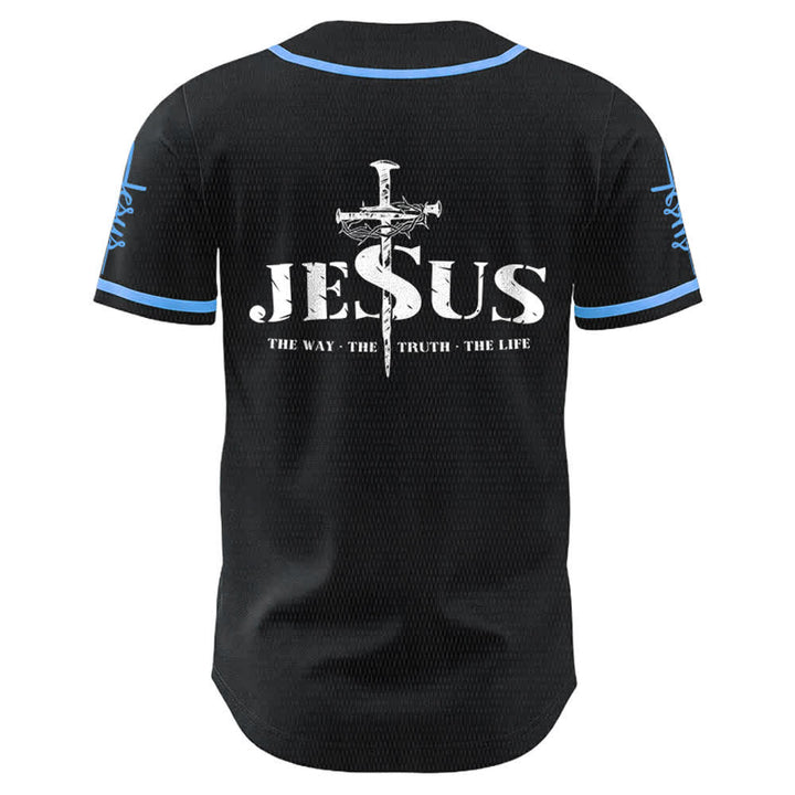Christianartworkshop Jesus Cross Nail and Crown of Thorns Baseball Jersey - image 18