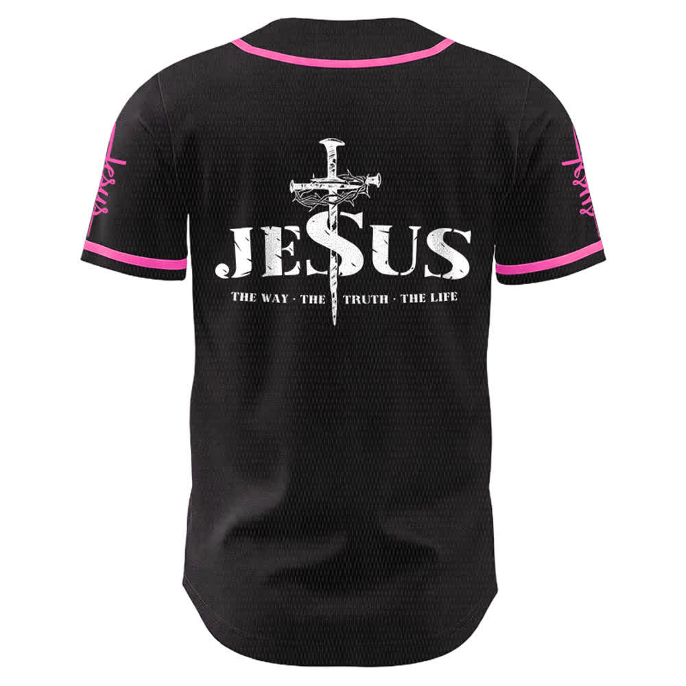 Christianartworkshop Jesus Cross Nail and Crown of Thorns Baseball Jersey - image 21