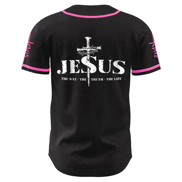 Christianartworkshop Jesus Cross Nail and Crown of Thorns Baseball Jersey - image 21
