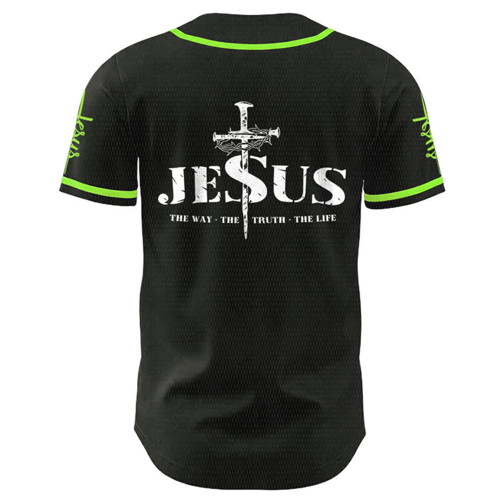 Christianartworkshop Jesus Cross Nail and Crown of Thorns Baseball Jersey - image 24