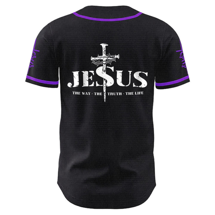 Christianartworkshop Jesus Cross Nail and Crown of Thorns Baseball Jersey - image 27