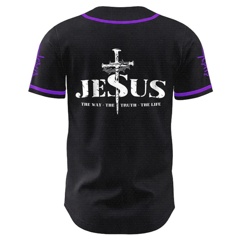 Christianartworkshop Jesus Cross Nail and Crown of Thorns Baseball Jersey - image 27