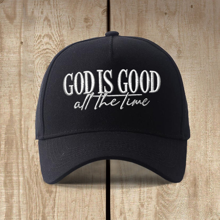 Christianartworkshop God Is Good All The Time Embroidered Casual Faith Baseball Cap - Solid Black - image 4