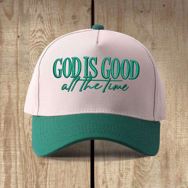 Christianartworkshop God Is Good All The Time Embroidered Casual Faith Baseball Cap - Green - image 12