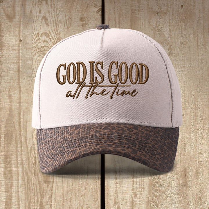Christianartworkshop God Is Good All The Time Embroidered Casual Faith Baseball Cap - Ditsy Leopard - image 8