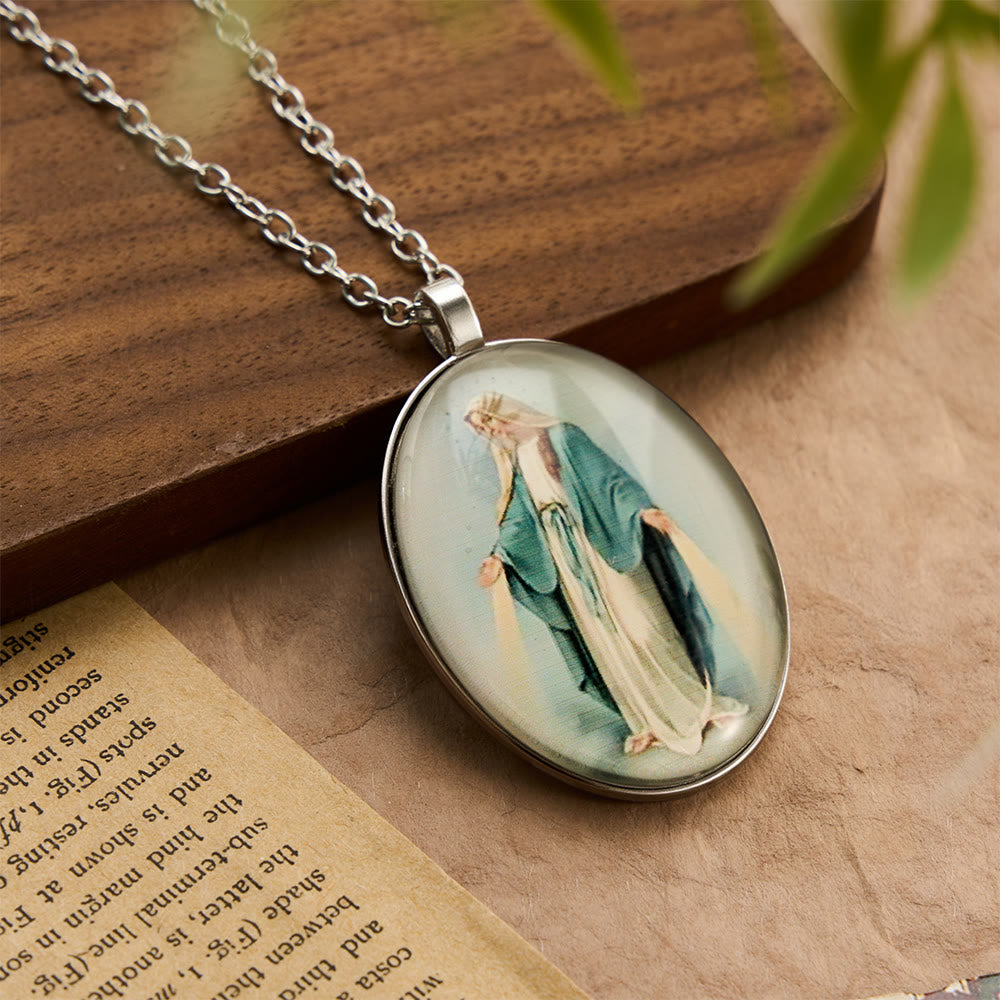 Christianartworkshop Pray Virgin Mary Blessed Pendant Miraculous Medal Necklace - image 2