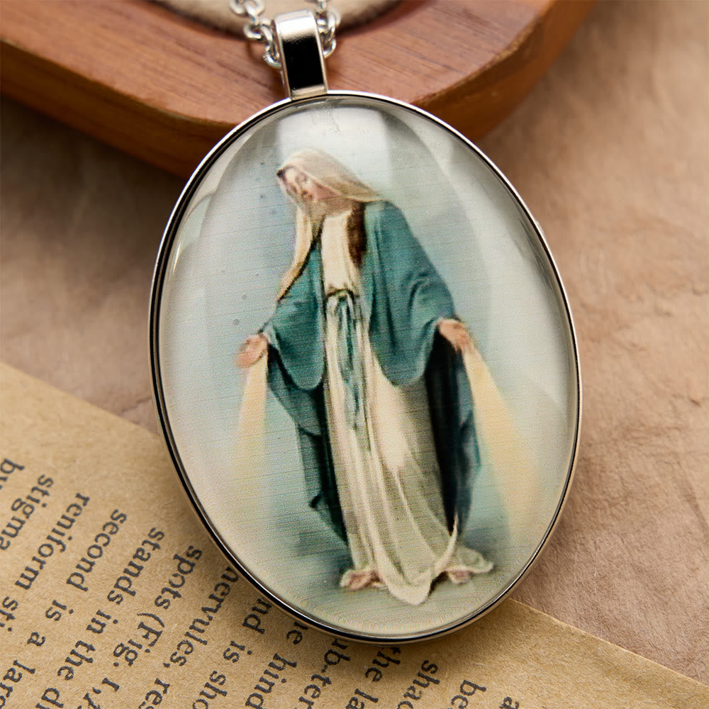 Christianartworkshop Pray Virgin Mary Blessed Pendant Miraculous Medal Necklace - image 4