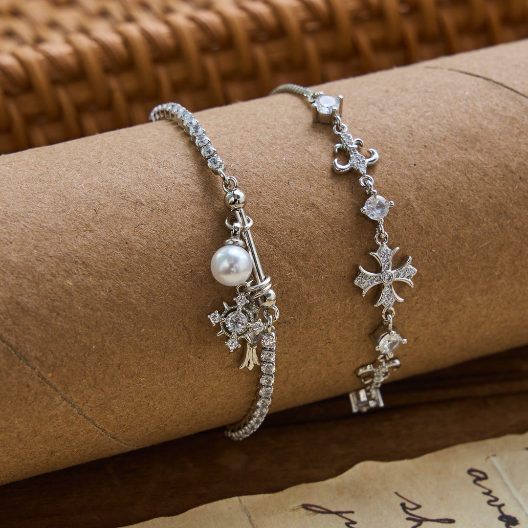 Christianartworkshop Fleur-De-Lis Sacred Cross Charm Bracelet: Personalized Emblem of Gentle Heavenly Peace - image 4