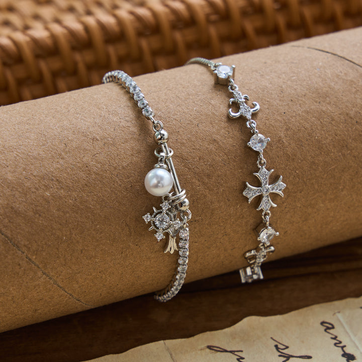Christianartworkshop Fleur-De-Lis Sacred Cross Charm Bracelet: Personalized Emblem of Gentle Heavenly Peace - image 4