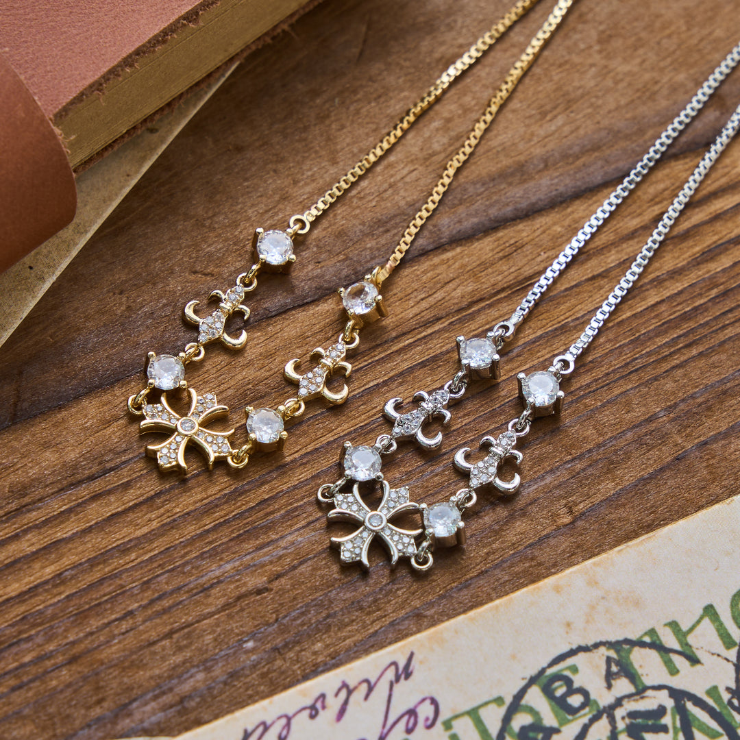 Christianartworkshop Fleur-De-Lis Sacred Cross Charm Bracelet: Personalized Emblem of Gentle Heavenly Peace - image 2