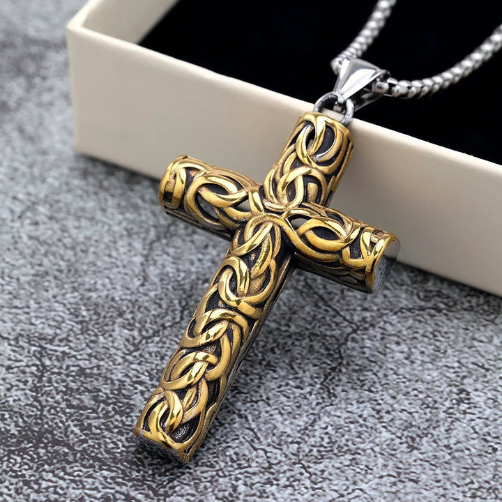 Christianartworkshop Hollow Twisted Knot Relief Cross Pendant Necklace: Timeless Emblem of Gentle Heavenly Guardianship - image 7