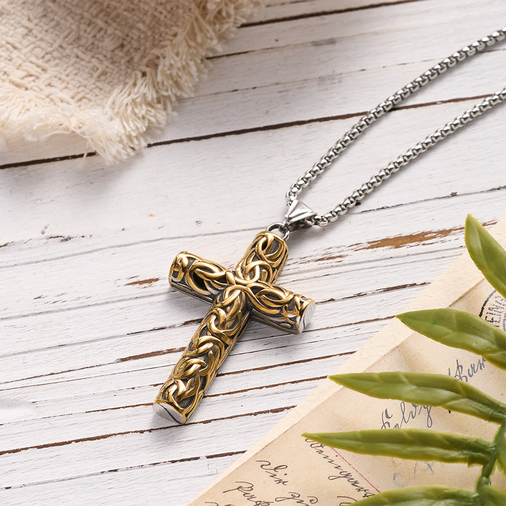 Christianartworkshop Hollow Twisted Knot Relief Cross Pendant Necklace: Timeless Emblem of Gentle Heavenly Guardianship - image 8