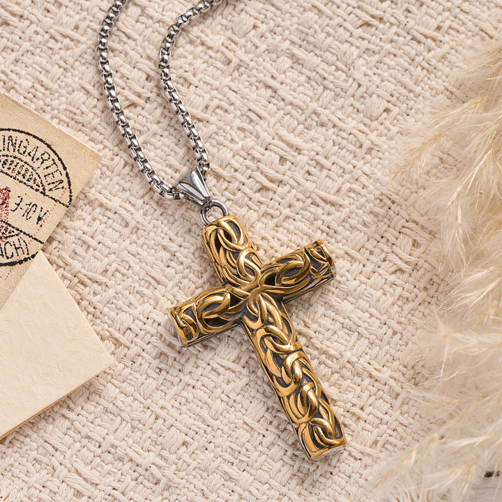Christianartworkshop Hollow Twisted Knot Relief Cross Pendant Necklace: Timeless Emblem of Gentle Heavenly Guardianship - image 9