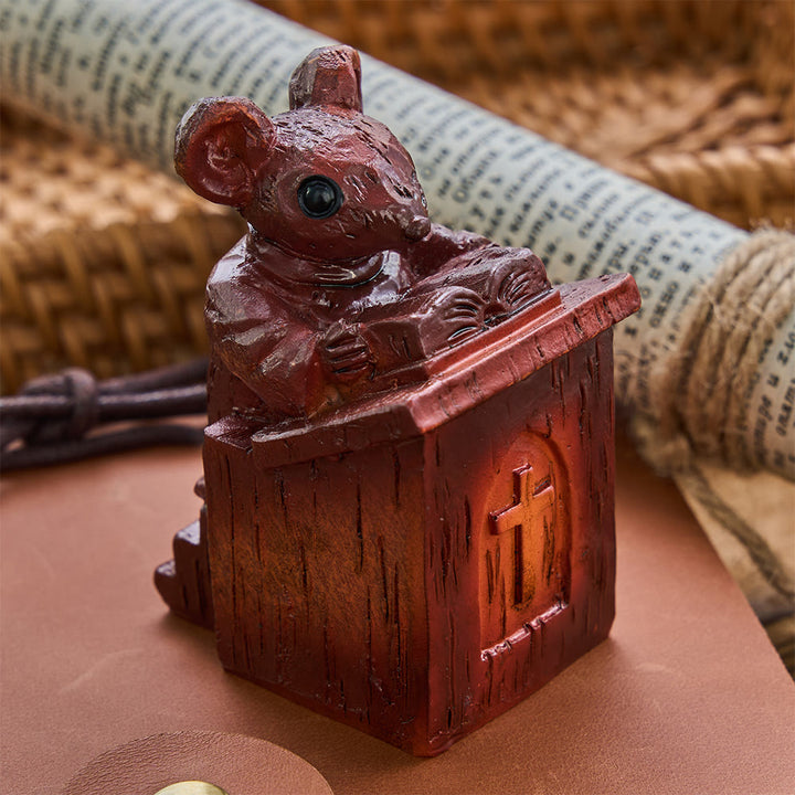 Christianartworkshop Rustic Vintage Style Brown Resin Church Mice Stereoscopic Desktop Ornaments - Church Mice - image 0